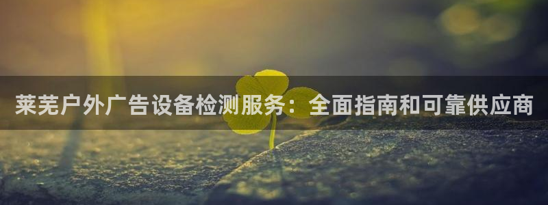 杏宇平台代理多少钱：莱芜户外广告设备检测服务：全面指南和可靠供应商